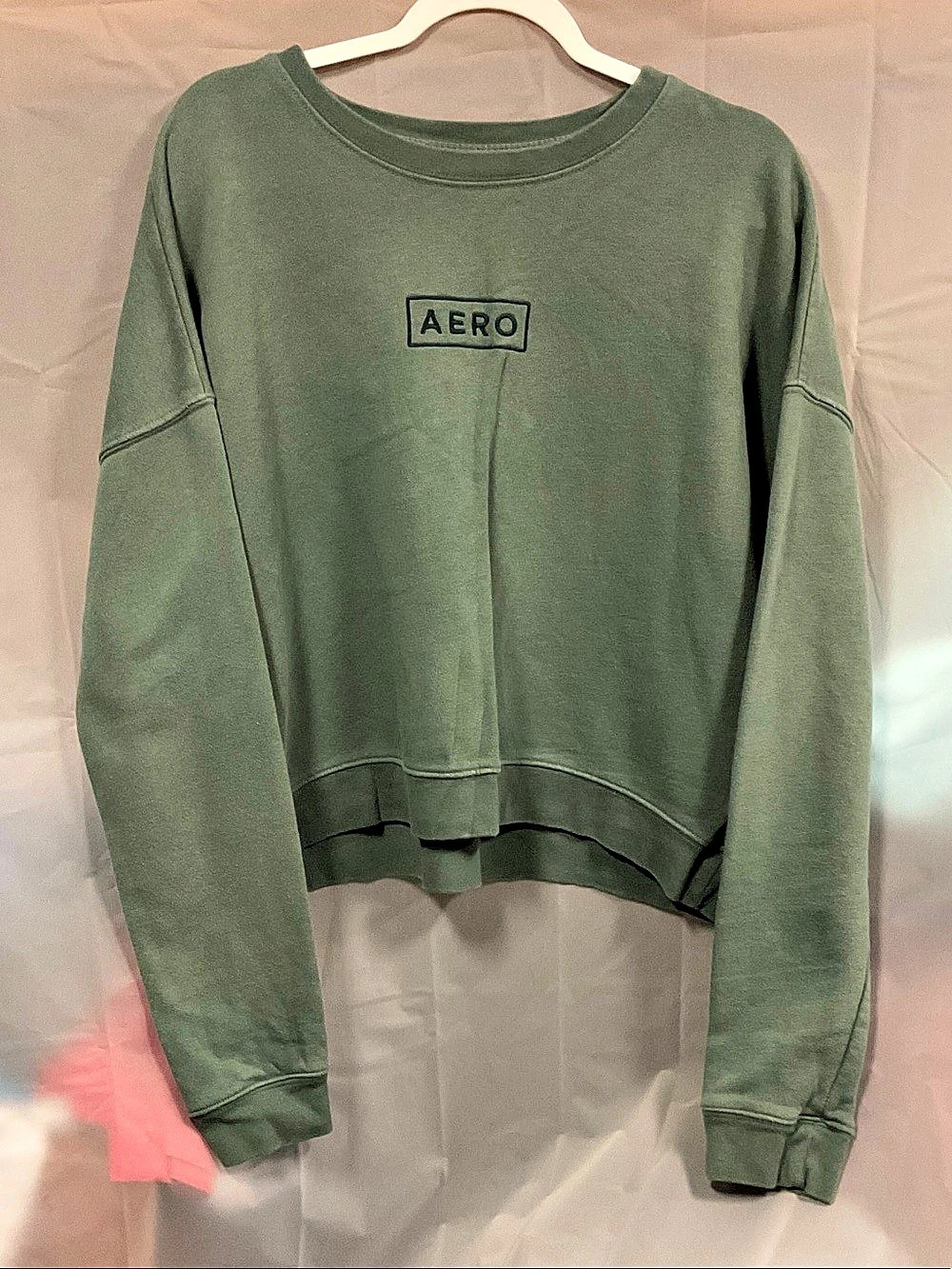 Aeropostale Logo Crew Sweatshirt Green Size Large